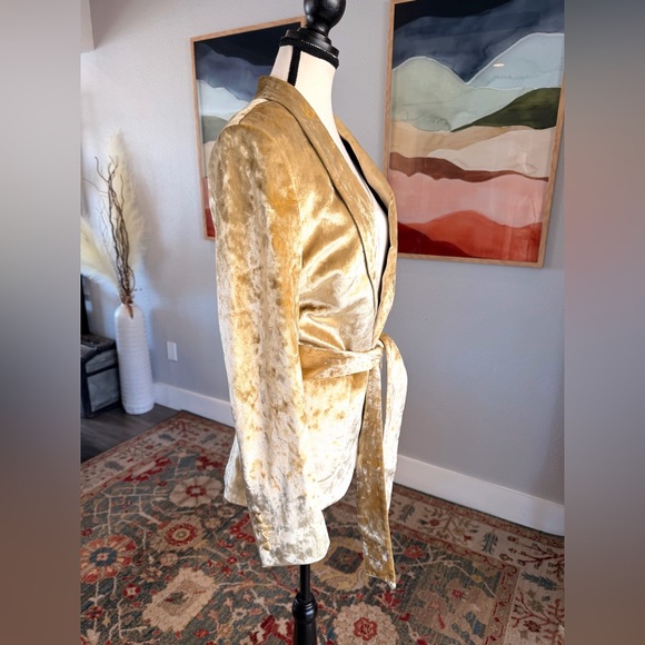ASOS Design Gold Velvet Jacket - Picture 3 of 8